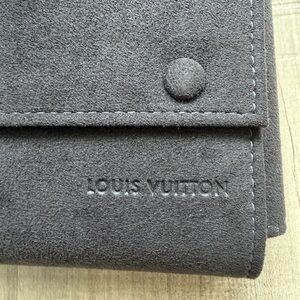 Authentic Louis Vuitton Charcoal Suede Jewelry Case